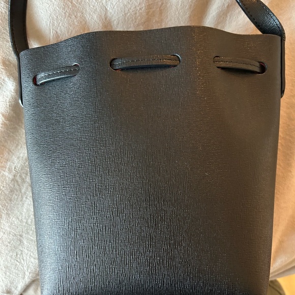 Mansur Gavriel Mini Mini Bucket Bag in Black/Flammable/Saffiano - Picture 6 of 8